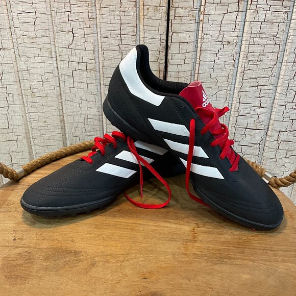 Adidas Goletto VI TF soccer shoe in the Core Black/Cloud White/Scarlet NWOT 13 - Picture 1 of 7
